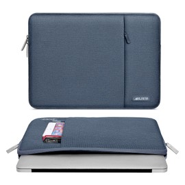 MOSISO Funda para Laptop Compatible con MacBook Air/Pro,13-13.3 Pulgadas Portátil,Compatible con MacBook Pro 14 M3 M2 M1 Chip Pro MAX 2024-2021,Funda Poliéster Vertical con Bolsillo, Azul Neblina