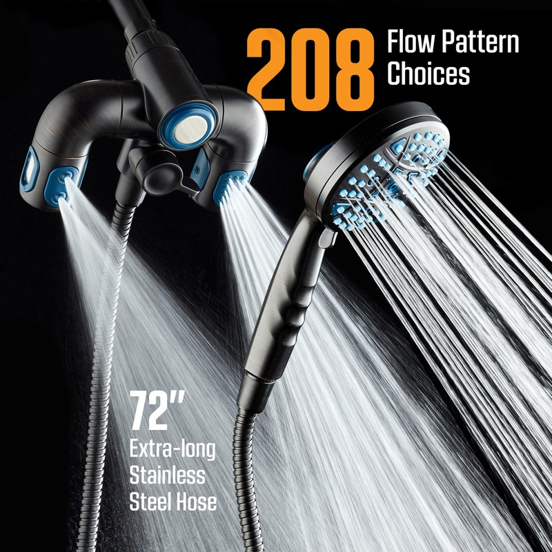 AquaCare Polaris High Pressure Multi Zone 208 Setting Shower Head