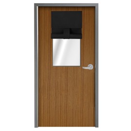 WdFour Classroom Door Window Cover,Blackout Shades for Classroom Windows and Doors，Privacy,Room Darkening Design Blocks Views, Classroom Window Cover Lockdown. (Black, 10W * 42L, 1 Panel)