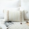 VOGOL Boho Lumbar Throw Pillow Covers 12x20, Woven Tufted Farmhouse