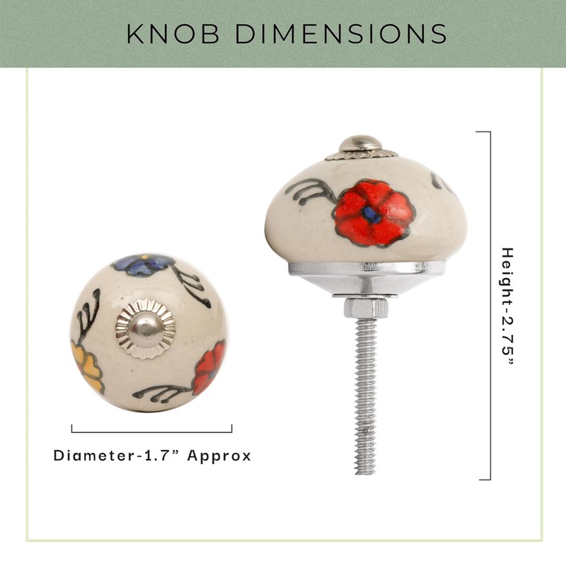 Shyamvun Cabinet Knobs Boho Grey Ceramic Dresser Pull Handle Kitchen