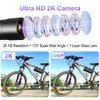 VSYSTO WiFi 2K Bike Camera with Temperature Display Taillight, 170°