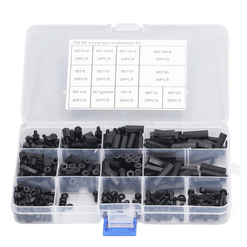 320 Pcs Hex Screw Spacer M3 Nylon Male Female Hex