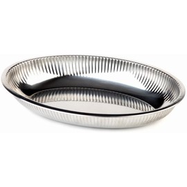 APS 40110 Bowl, 26.5 x 18.5 cm, Height 4 cm, Stainless Steel, Rolled Rim, 0.8 Litres, Dishwasher Safe