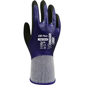 Wondergrip - Oil Plus - WG-518W Safety Gloves - Double Nitrile Coating - Fully Coated & 100% Waterproof - High Grip & Ergonomic Fit - For Wet and Oily Conditions - Purple - XX Large