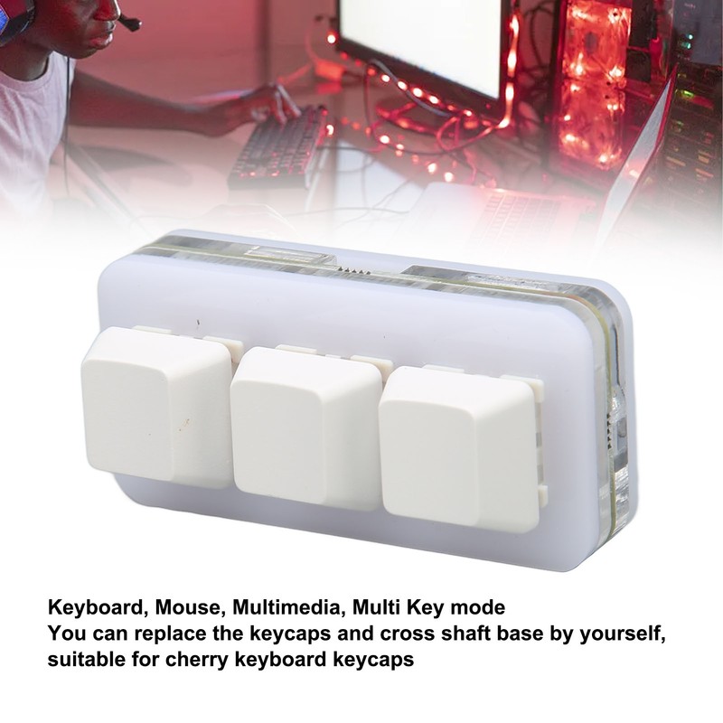 USB 3 Key Mini Keypad RGB LED Backlight Supports Hot