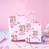 RUSPEPA 21st Girls Wrapping Paper Birthday, Hearts and Pink Number