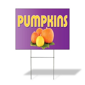 Fastasticdeals Weatherproof Yard Sign Pumpkins Outdoor Advertising Printing D Pink Lawn Garden Fruit 18x12 Inches 1 Side Print
