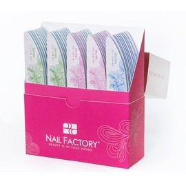NAIL FACTORY - Pack de Limas Para Manicure Master File Pack, 50 Limas de doble cara. 25 limas grano 100/100, 15 limas grano 150/150 10 limas grano 220/220