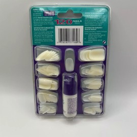 Nailene 120 Nails w/ Glue Short Length Natural Curve SquOval 77169E NEW