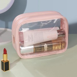 Clear Makeup Pouch Travel Cosmetic Organizer Pouch Black 2ea