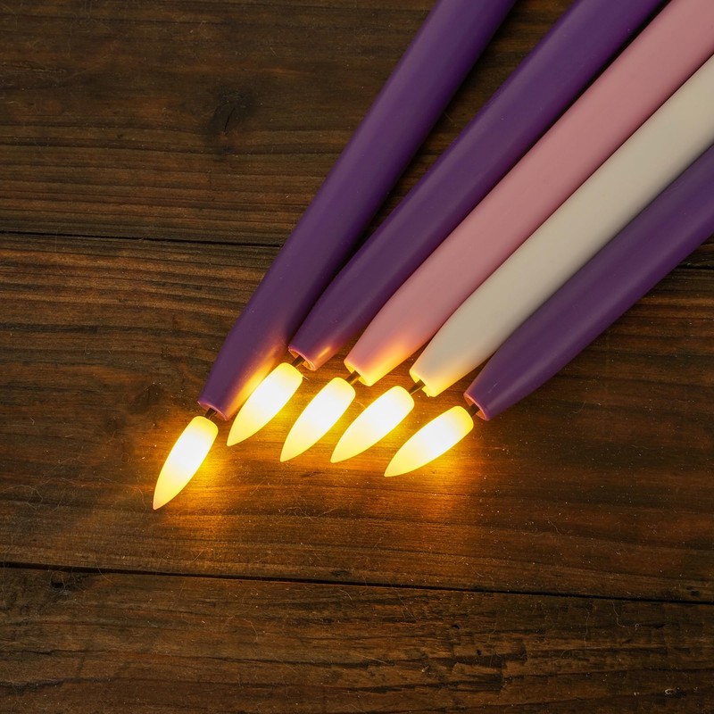 Stmarry Flameless Advent Candles, Set of 5 - Flickering LED