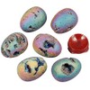 KYEYGWO Titanium Coated Agate Geode Egg Figure with Wooden Stand,