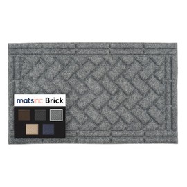 Mats Inc. Artisan Entry Front Door Mat - Rubber Back Indoor or Outdoor with Brick Design, Water Absorbing Welcome Mat, Front Door Mat Outside Entrance, Made in The USA, 18" x 30" Doormat (Slate)