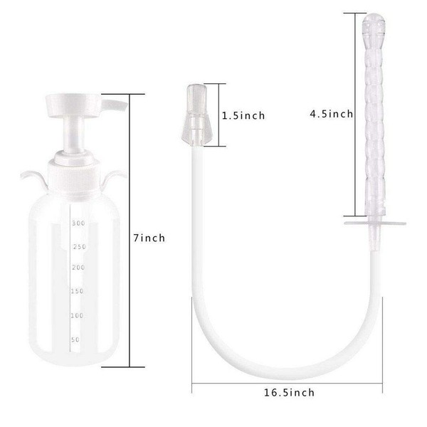 Vaginal Douche Cleansing System Female Syringe Cleaner Enema Reusable Rinse Portable Kit with 3 Nozzle 100% Safe Non-Toxic (300 ML)