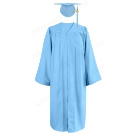 Matte Graduation Cap and Gown 2025 Set with Tassel for High School & College 14 ColorsColor: Sky Blue, Size: 57"FF