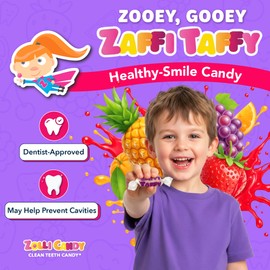 Zaffi Taffy Sugar Free Candy - Dye Free, Keto & Diabetic-Friendly, Dentist-Approved Treats for Kids (Natural Fruit Flavor, 3 oz)