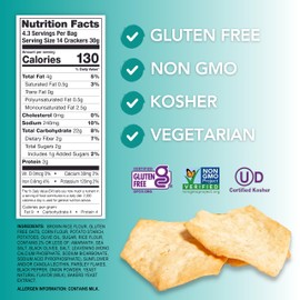 Milton's Craft Bakers Gluten Free Crispy Sea Salt Crackers - Baked Sea Salt Crackers, Non-GMO Project Verified, Kosher, Certified Gluten Free Sea Salt Snack, 5 Grains In Every Bite - 4.5 Oz, Pack of 3