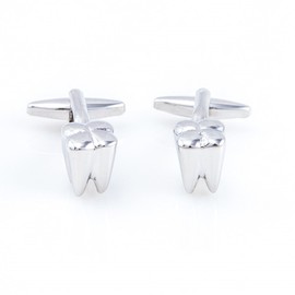 MRCUFF Dentist Tooth Teeth Dental Cufflinks Pair in Presentation Gift Box & Polishing Cloth