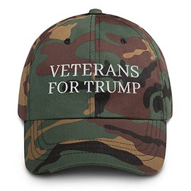 Veterans for Trump Cap (Embroidered Dad Hat) Pro President Support Green Camo