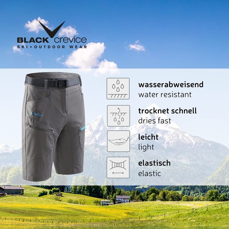 Black Crevice Herren Trekking Shorts, blau, L
