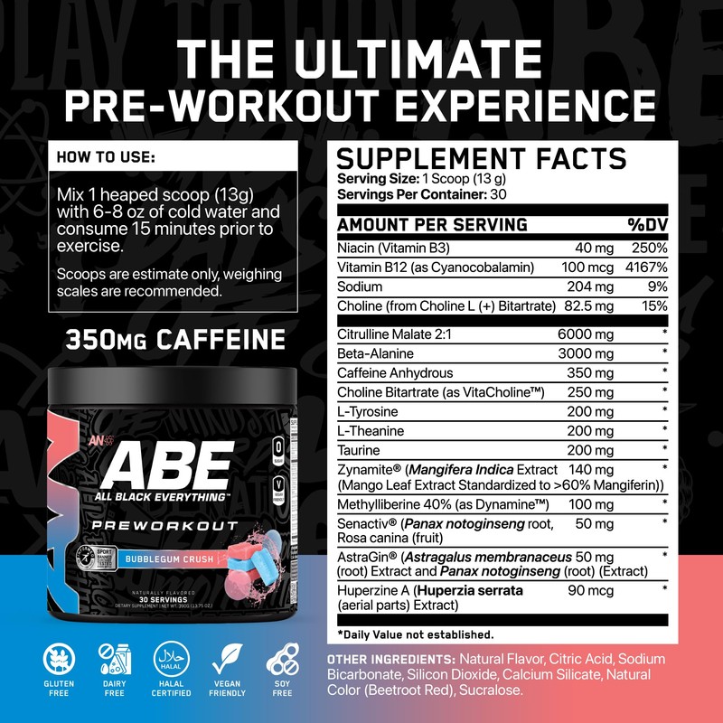 All Black Everything Pre Workout Powder | 30 Servings |