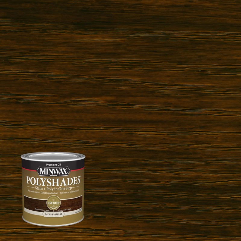 Minwax PolyShades Wood Stain + Polyurethane Finish – ½ Pint,