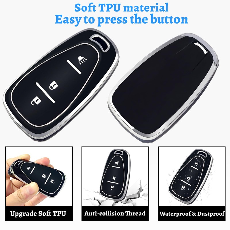 XIYANG TRADE for Chevy Key Fob Cover with Keychain,Soft TPU