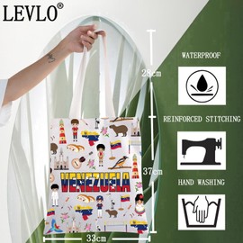 LEVLO Venezuela Tote Bag Venezuela Trip Souvenir Gift Bolivarian Republic of Venezuela Shoulder Bag Venezuela Flag Merch, Venezuela Tote, M