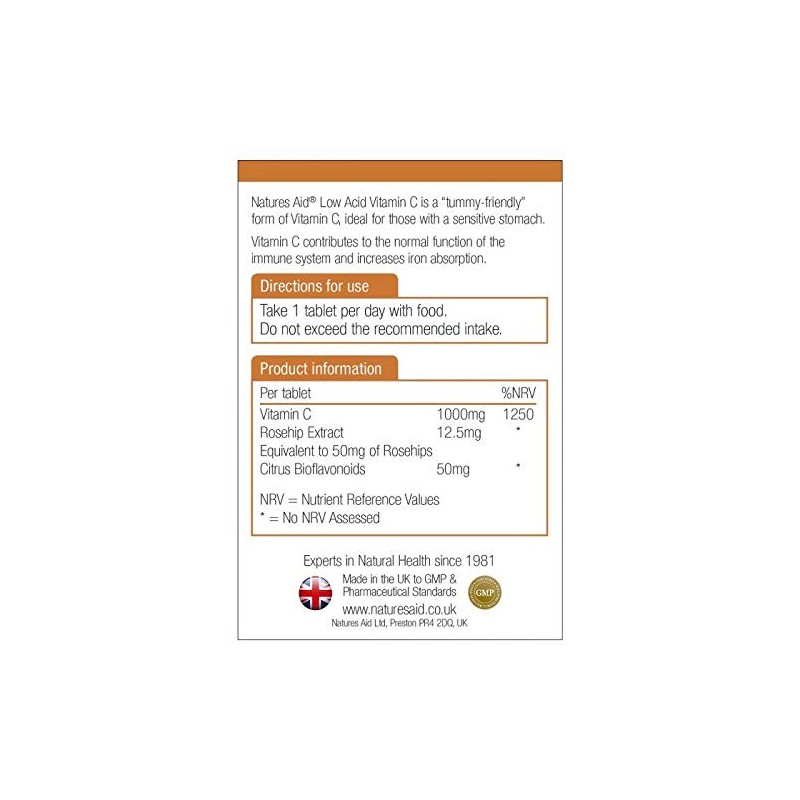 Natures Aid Natures Aid Vitamin C 1000mg Low Acid 30