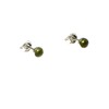 Art Gecko 925 Sterling Silver Round Green Peridot Stud Earrings