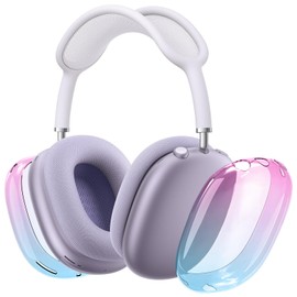 Aiaabq Case Cover for AirPods Max Headphones（2024/2020,Sparkling ColorfulClear Soft TPU Skin Anti-Scratch,Transparent Accessories Ultra Protective Cover for AirPods Max.