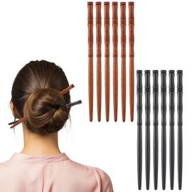 SHENLIU 12Pcs Wooden Hair Sticks, Retro Hair Chopsticks for Women Bamboo Shape Hair Chopsticks Vintage Elegant Hair Chopstick For Buns Hair Accessories For Long Hair Women Girls