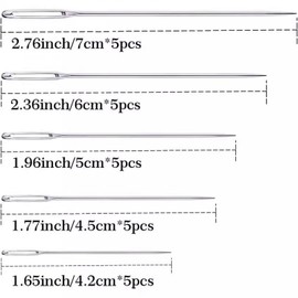 25 Pieces Large-Eye Blunt Needles and Sandalwood Needle Cylinder, Handmade Yarn Knitting Needles,Stainless Steel Embroidery Needles, With solid wood needle box