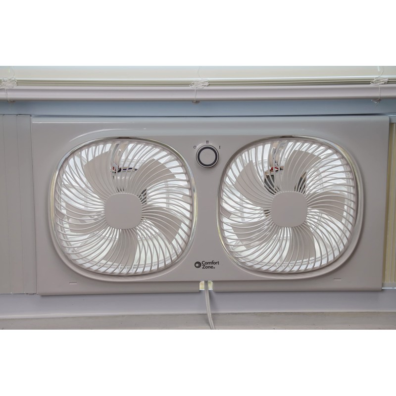 Comfort Zone CZ329WT 9" Dual Window Fan with 180° Rotating