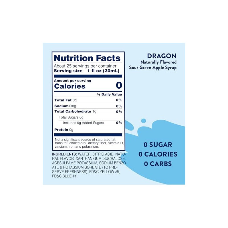 Jordan's Skinny Mixes Sugar Free Dragon Syrup 25.4 Fl Oz