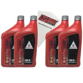 Cyclemax Four Pack compatible with Honda HP4S 10W30 Full Synthetic 4 Stroke Engine Oil 08C35-SYN-1030M Contains Four Quarts and a Funnel