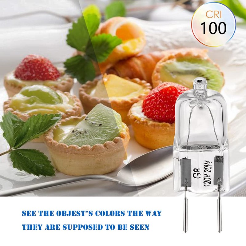 BOGAO G8 Light Bulbs 20Watt 120Volt Halogen Light Bulb G8