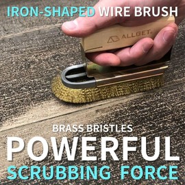 ALLGET Iron-Shaped Brass Wire Brush, Low-Hardness Brass Wire, Suitable for Powerful Cleaning on Softer Metal Surfaces, Less Likely to Produce Scratches.