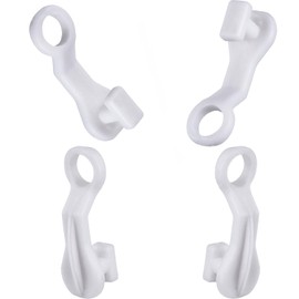 Curtain Glider Hooks White Plastic Curtain Hook, Pack of 50