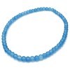 Bright Blue Anklet, 4mm Frosted Glass Beads on Elastic :