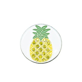 Crystal Pineapple Golf Ball Marker - Alignment Ball Marker Golf Accessories - Metallic Design Ball Markers for Putting Green -1" Wide