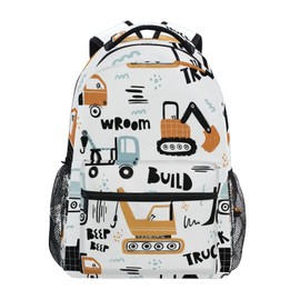 ALAZA Funny Construction Transport Car Kid's Shool Backpack for Girls Boys,Laptop Travel Backpack,16.9" H