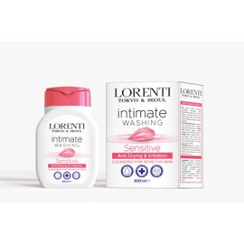 LORENTI TOKYO & SEOUL Intimate Washing Sensitive 300 ml Women's Intimate Wash Lotion Gentle Wash Gel for Intimate Care and Unwanted Odours - Protects Against Dehydration and Irritation