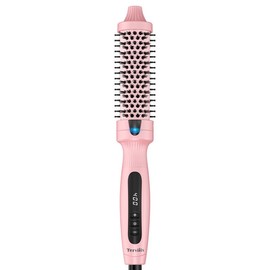 Terviiix Ionic Thermal Brush for Voluminous Style, Non-blowing Heated Round Brush with Adjustable Temp, Fast Heating with Dual MCH, Handle Comfort - Style: 1.25-Inch (Light Pink)