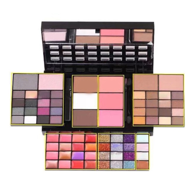 74 Colors Eye Shadow Kit Lip Gloss Eyeshadow Blusher High
