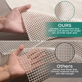 BAGAIL BASICS Non Slip Rug Pad Gripper 9 x 12 Feet Extra Thick Carpet Pads for Area Rugs and Hardwood Floors, Keep Your Rugs Safe and in Place
