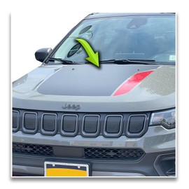 BENINI DESIGN STUDIO - Vinyl Blackout Stripes Decal Graphics Compatible with Jeep Compass Trail Hawk 2014-2023 (Matte Black Main Color, Silver Accent Color)