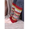 Pachamama Women 100% Wool Legwarmer Handknitted Fair Isle Pattern Rust