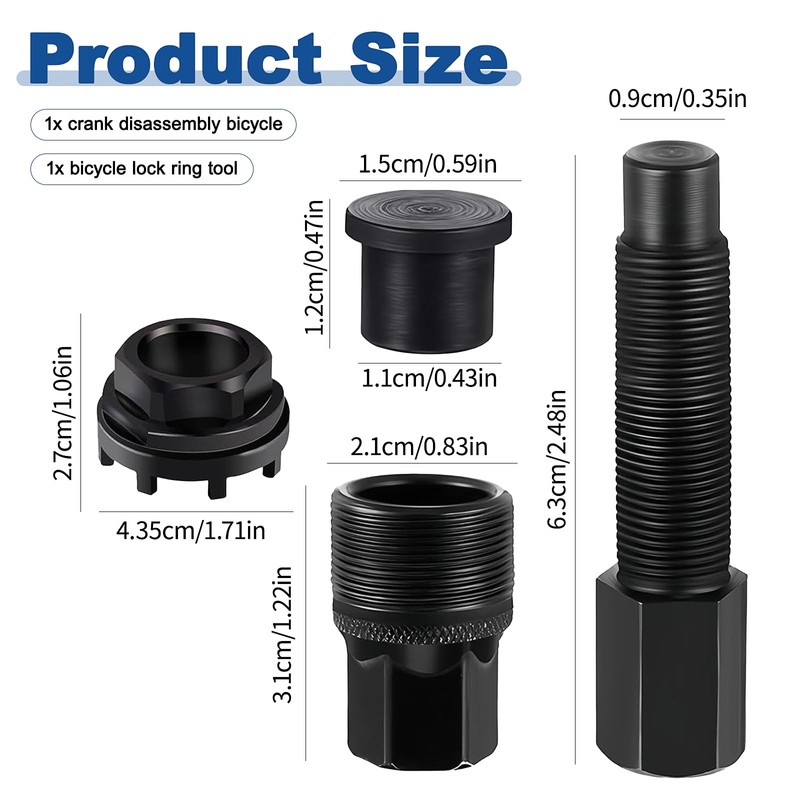 Bogoro Crank Remover Bicycle Black Crank Puller Bicycle Removable Bicycle